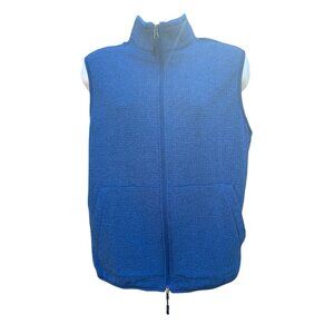 Robert Graham Zip Vest Mens L Blue Performance Golf Skull Outerwear Classic Fit